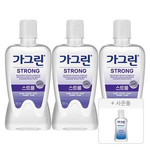 가그린 스트롱, 750ml, 3개 + 증정 (가그린 오리지널, 100ml, 1개)