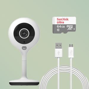 SET 구성/헤이홈 스마트 홈카메라 고정형+64GB SD카드+ 3M케이블