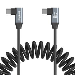 스몰리그 USB-C (앵글) to USB-C (앵글) 코일형 데이터 케이블 및 100W 고속 충전 지원 4793
