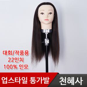 천혜사 업스타일22인치 마네킹 MDW-A22 인모100% 통가발