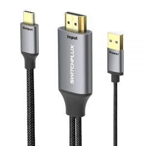 SWITCHFLUX HDMI to USB C 케이블 4K60Hz 1.8m6피트 소스 입력 타입 출력 코드 Xreal Air Nreal 휴대용 모