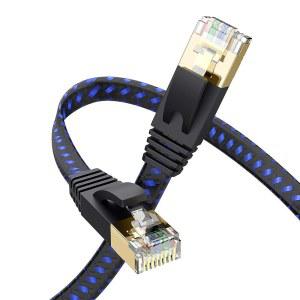 FXAVA Cat 7 이더넷 케이블 Cat7 고속 플랫 기가비트 RJ45 LAN 10Gbps 차단 인터넷 네트워크 패치 코드, 게이밍 PS5 PS4 PS3 Xbox PC 노트북 모뎀 라우터 컴퓨터 40FT에 호환됨