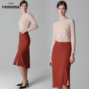 [더레노마][레노마(renoma)] 새틴 플레어 스커트 (택가격 185000원)