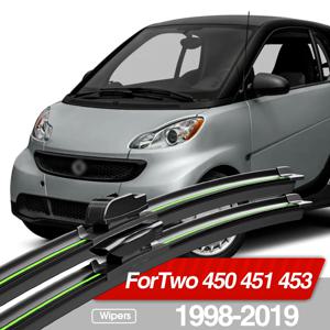 Smart ForTwo 450 451 453 1998-2019 앞 유리 와이퍼 블레이드 2pcs 앞 유리 창 액세서리 2000 2004 2008 2014 2018