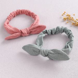 토끼 귀 아기 소녀 머리띠 탄성 소녀 헤어 밴드 신생아 아기 활 머리띠 Bowknot 헤어 액세서리
