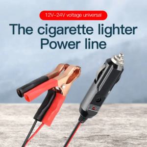 12V-24V 자동차 남성 플러그 담배 라이터 소켓 어댑터 전원 코드 악어 클립 배터리 확장 20A 퓨즈 LED 표시기