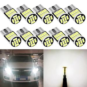 10-40PCS T10 W5W LED 전구 CANBUS 오류 없음 12V 4014-26SMD 400LM 6500K 슈퍼 밝은 흰색 자동차 인테리어 돔 도어지도 트렁크 조명
