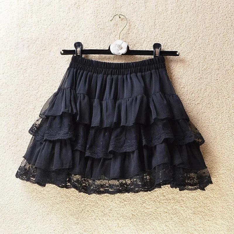 탄성 고딕 레이스 투투 스커트 여성 블랙 메쉬 디테일 페티코트 섹시한 미니 Tulle 스커트 파티 클럽 착용 댄서
