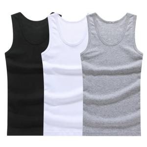 뜨거운 판매 3pcs / 100% 코튼 망 민소매 탱크 탑 솔리드 근육 조끼 언더 셔츠 o 넥 Gymclothing 티셔츠 Whorl Tops