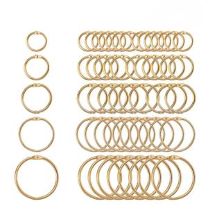 5Pc 15-38mm 황금 금속 느슨한 잎 책 바인더 힌지 링 키 체인 앨범 스크랩북 공예 블랙 오픈 링 사무실 바인더 농구