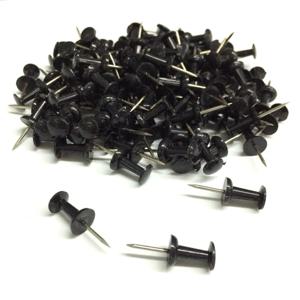 100pcs 플라스틱 블랙 푸시 핀 사무실 바인딩 코르크 보드 안전 컬러 핀 큰 머리 바늘 핀