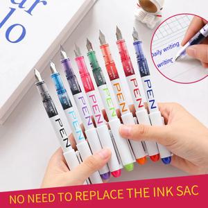 0.38/0.5mm 만년필 쓰기 대형 잉크 사무용품 8 색 2022 문구 세트 카와이 선물 패션 EF F Nib 03967