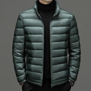 남성용 짧은 다운 재킷 남성용 고급 스탠드 칼라 경량 다운 재킷 남성용 스탠드 칼라 가볍고 따뜻한 오리 다운 재킷