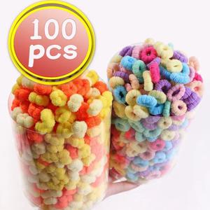 20/50/100Pcs 어린이 솔리드 컬러 그리드 웨이브 탄성 헤어 밴드 아기 소녀 Scrunchie 고무 밴드 아이 달콤한 귀여운 헤어 액세서리