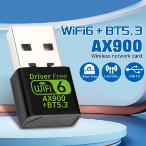 블루투스 5.3 무선 네트워크 카드, 듀얼 밴드 드라이버 프리 USB 동글, Win 10 11 PC 액세서리, 900Mbps 와이파이 6 USB 어댑터 ,900Mbps WiFI 6 USB Adapter Bluetooth 5.3 Wireless Network Card Dual Band Driver Free USB Dongle for Win 10 11 PC Accessories