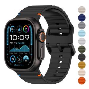 애플 워치 밴드용 실리콘 스트랩, 한국 팔찌, iwatch 시리즈 9, 8, 7, 6, SE 10, 울트라 2 밴드, 44mm, 49mm, 40mm, 45mm, 42mm, 46mm, 38mm