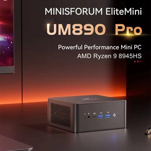 MINISFORUM 미니 PC 게임용 미니 컴퓨터, UM890 UM880 프로, AMD Ryzen 9 8945HS 7 8845HS 2 * USB4.0 2 * DDR5 2 * PCIE4.0 Window 11, WiFi6