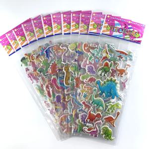 12 시트/세트 어린이를위한 3D 공룡 스티커 장난감 홈 벽 장식 만화 스티커 Scrapbooking 소년 노트북 일기 라벨