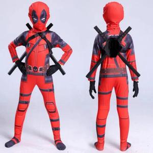 슈퍼 히어로 Deadpool DeadpoolMask 점프 슈트 할로윈 성인과 어린이 코스프레 파티 의상 칼 가방 점프 슈트