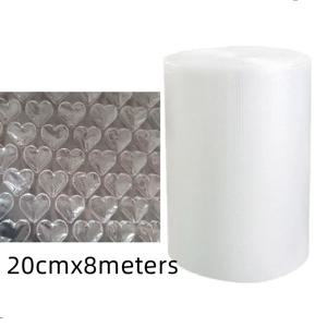 20cm x 8meters/roll 포장 메일러 투명 충격 방지 배송 용품에 대한 버블 랩용 클리어 러브 하트 에어 버블 필름