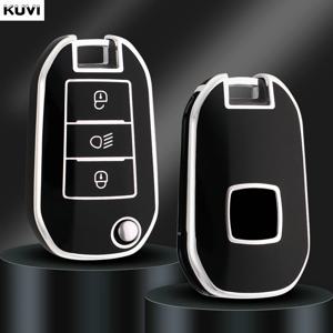 새로운 TPU 자동차 플립 키 케이스 커버 셸 푸조 208 308 408 508 2008 3008 4008 5008 시트로엥 C3 C4 선인장 C6 C8 액세서리