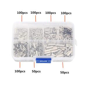 600Pcs 주석 코팅 구리 비절연 압착 단자 0.5mm2-6.0mm2 부트레이스 페룰 코드 엔드 전기 와이어 케이블 커넥터