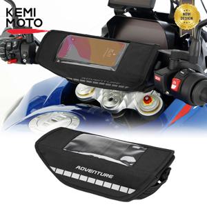BMW R1200GS R 1250GS 용 범용 오토바이 핸들 바 백, 가와사키 스즈키 용 터치 스크린 전화 보관 가방