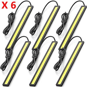 6 조각 슈퍼 밝은 17cm LED COB 안개 주간 러닝 라이트 방수 12V 6500K 자동차 조명 자동 인테리어 스타일링 바 램프