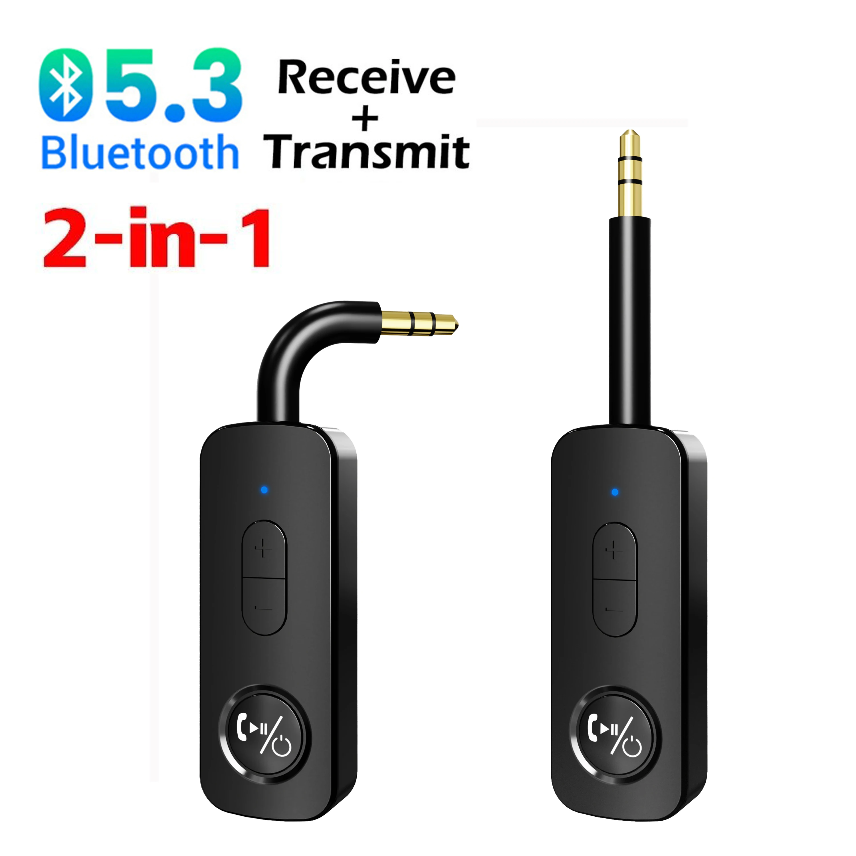 3.5mm Aux Bluetooth 5.3 수신기 송신기 TV 헤드셋 용 2-in-1 무선 오디오 어댑터 자동차 라디오 비행 Mp3 플레이어 스피커