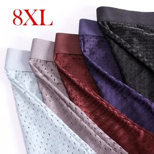 4 개/몫 대나무 섬유 남자 복서 팬티 언더 팬츠 플러스 사이즈 XXXXL 대형 반바지 통기성 속옷 5XL 6XL 7XL 8XL