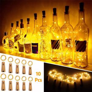 5pcs 바 LED 와인 병 코르크 문자열 조명 휴일 장식 갈 랜드 요정 조명 크리스마스 구리 와이어 문자열 조명