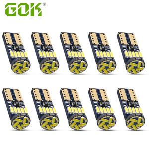 10Pcs T10 W5W 4014 15SMD LED Canbus 고전력 자동차 클리어런스 웨지 사이드 라이트 인테리어 돔 독서 클리어런스 램프 12V 6000K