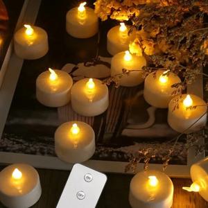 원격 제어와 Flameless LED 전자 촛불 깜박이는 불꽃 차 조명과 LED 조명 할로윈 크리스마스 홈 장식