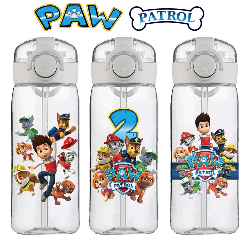 PAW 순찰 체이스 컵 지우기 브랜드 고품질 물병 야외 스포츠 누출 방지 플라스틱 학교 물병 어린이 400ML