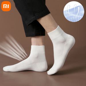 신제품 샤오미 5 켤레/다중 신상품 남성 면 양말 블랙 비즈니스 양말 부드럽고 통기성 가을 여름 남성용 화이트, Xiaomi 신제품 남성복 가을