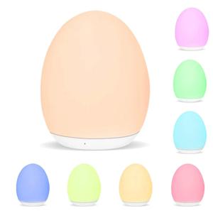 LED 충전식 침대 옆 램프, 따뜻한 흰색 아기 수면 야간 램프
