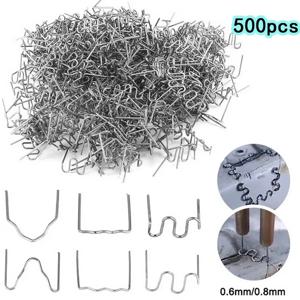 500PCS 자동차 범퍼 플라스틱 용접기 수리에 대 한 0.6/0.8mm 핫 스테이플러 스테이플 스테인레스 플라스틱 용접 유지 스터드 핫 스테이플러 2025