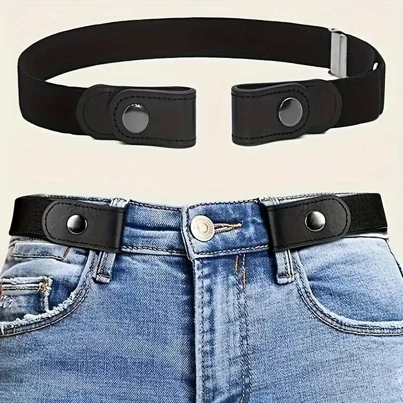 진 바지, 드레스, 버클 없음 스트레치 탄성 허리 벨트 여성/남성, 벌지 없음, 번거롭지 않은 허리 벨트에 대한 1pc 버클 프리 벨트