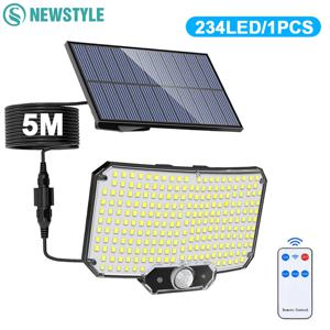 234 318/348 LED 태양광 조명, 3 가지 작동 모드, 매우 밝은 모션 센서, 야외 IP65 방수, 홍수 벽 보안 조명, 마당