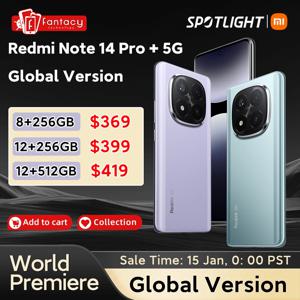 샤오미 레드미 노트 14 프로 플러스 5G 글로벌 버전 스마트폰, 월드 프리미어, 256GB, 512GB, 스냅드래곤 7s Gen 3, 200MP 카메라, 5110mAh