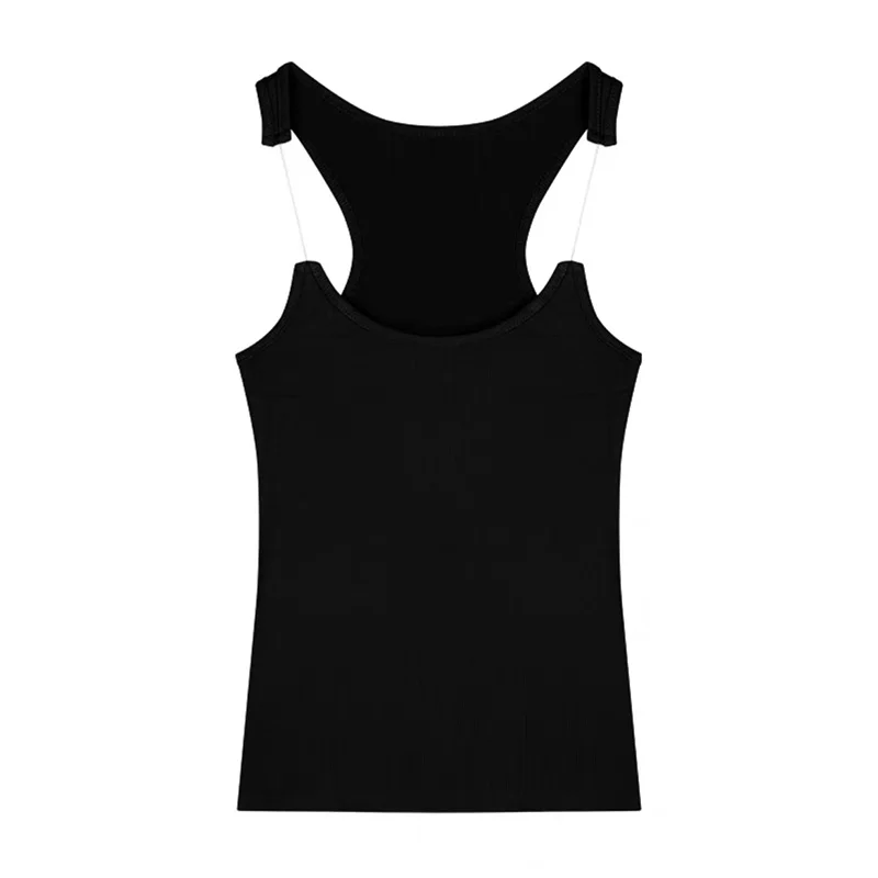 여성 Ypro 골지 보이지 않는 스트랩 탱크 탑 Camis Tee
