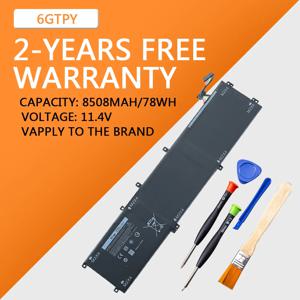 DELL XPS 15 9570 9560 7590 용 6GTPY H5H20 노트북 배터리 DELL Precision 5520 5530 시리즈 노트북 11.4V 97WH 용