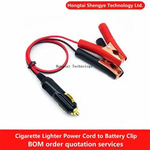12V-24V 자동차 시가 라이터 소켓 남성 플러그 어댑터 전원 코드 100A 악어 클립 배터리 연장 코드 20A 퓨즈 LED 조명