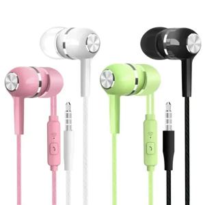 3.5mm 유선 헤드폰 이어폰 헤드셋 마이크가있는 유선 이어폰베이스 HiFi 스테레오 이어 버드 스포츠 음악 게임용 전화 PC