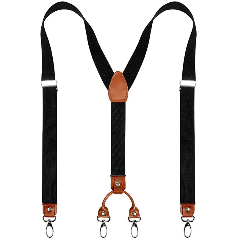 2.5 Cm 청바지 후크 버클 Y 스트랩 클립 4 클립 성인 셔츠 정장 스트랩 바지 액세서리 멜빵
