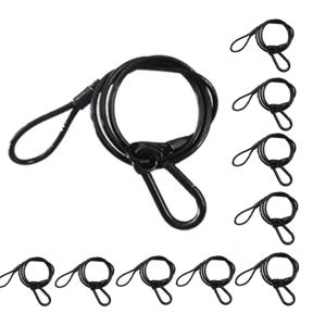 10 개/몫 블랙 3mm * 70cm 케이블 안전 강철 잠금 와이어 안전 로프 잠금 Led 파 라이트 듀티 퀵 릴리스 핀 유연한 얇은