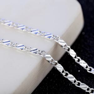 남성 여성을위한 새로운 LuxurySilver 색상 특별 2MM 플랫 쇄골 체인 목걸이 웨딩 쥬얼리 크리스마스 선물 40-75cm