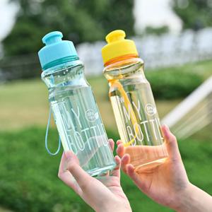 투명 물병 휴대용 스포츠 컵 마시는 주방 도구 학교 체육관 여행 소녀 소년을위한 650ML 물병