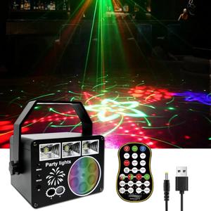 YSH LED 디스코 파티 조명, USB 무대 레이저 조명 패턴 빔 프로젝터, 노래방, 결혼식, 할로윈 파티 액세서리