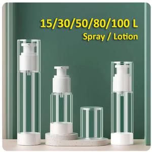 15ml 30ml 50ml 80ml 100ml 클리어 에어리스 화장품 크림 펌프 병 여행용 크기 디스펜서 크림 젤 로션 용 메이크업 용기